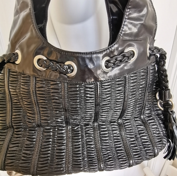 Vintage 80's vegan faux leather black purse shoulder bag mint condition - Picture 3 of 5